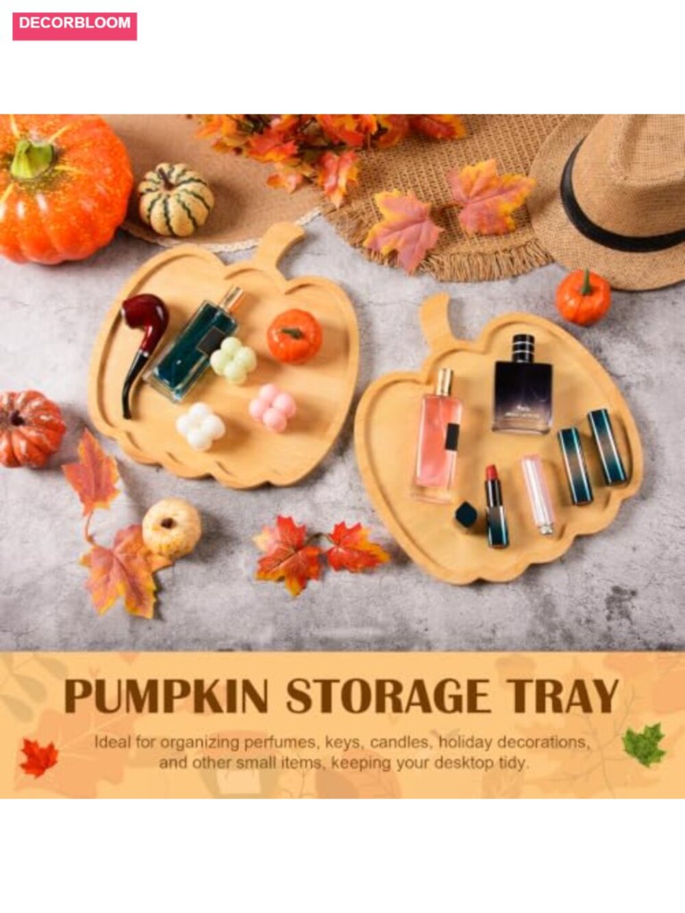 Pumpkin Wood Charcuterie Boards 12 Inch Set of 6 Thanksgiving Serving Trays - Picture 4 of 6